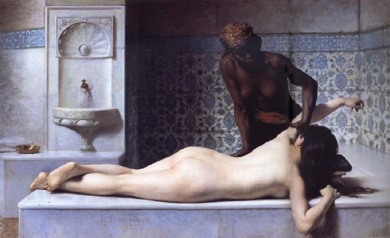 Edouard Debat Ponsan The Massage Scene from the Turkish Baths France oil painting art